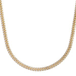 Classic Miami Cuban White Pave Solid Chain in 14k Yellow Gold (6.00 mm) - Lindove