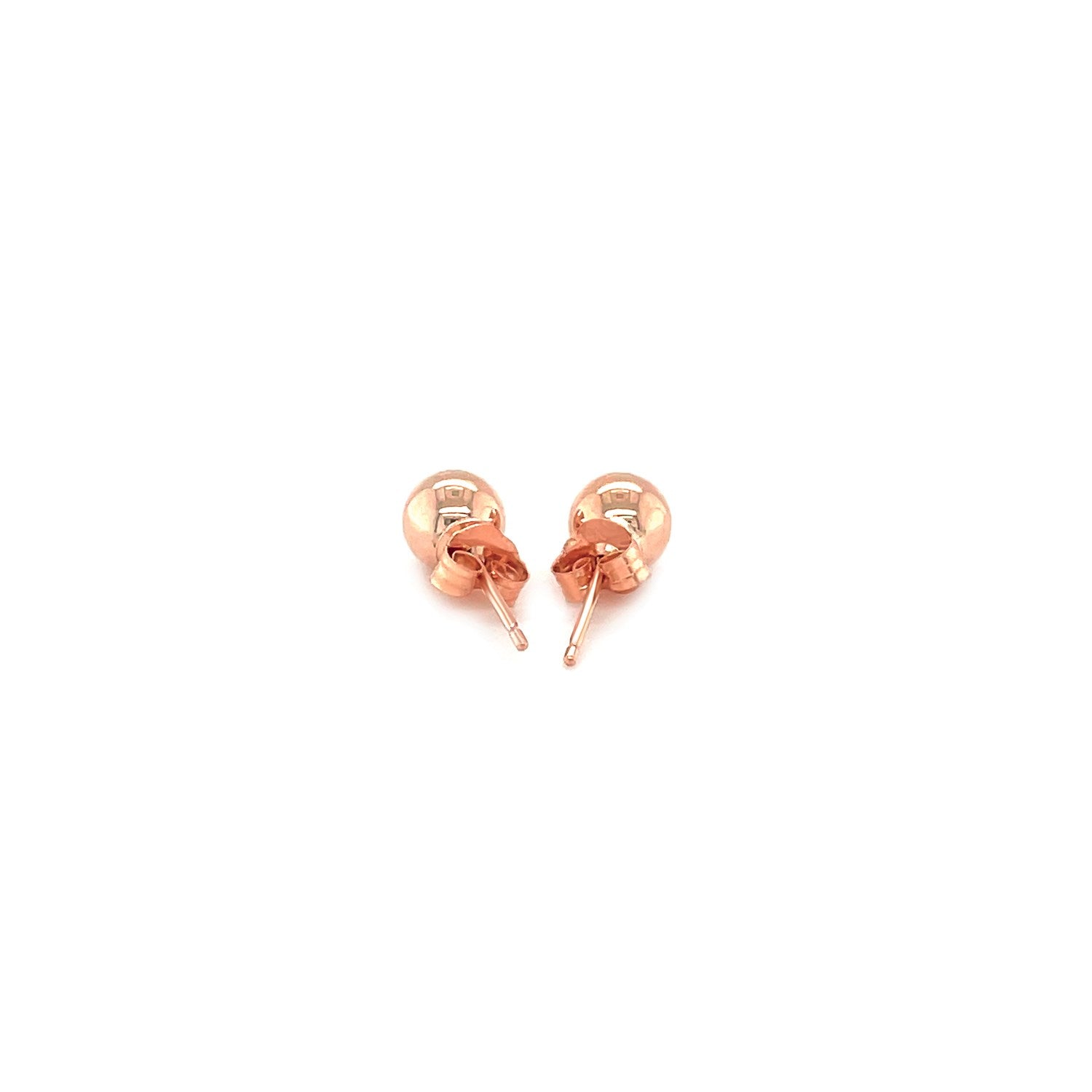 14k Rose Gold Round Stud Earrings (5mm)