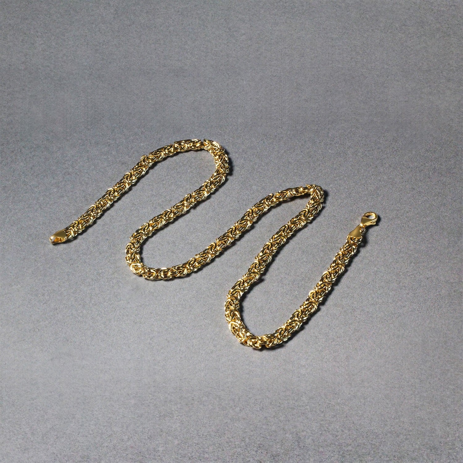 14k Yellow Gold Fancy Byzantine Chain Necklace - Lindove