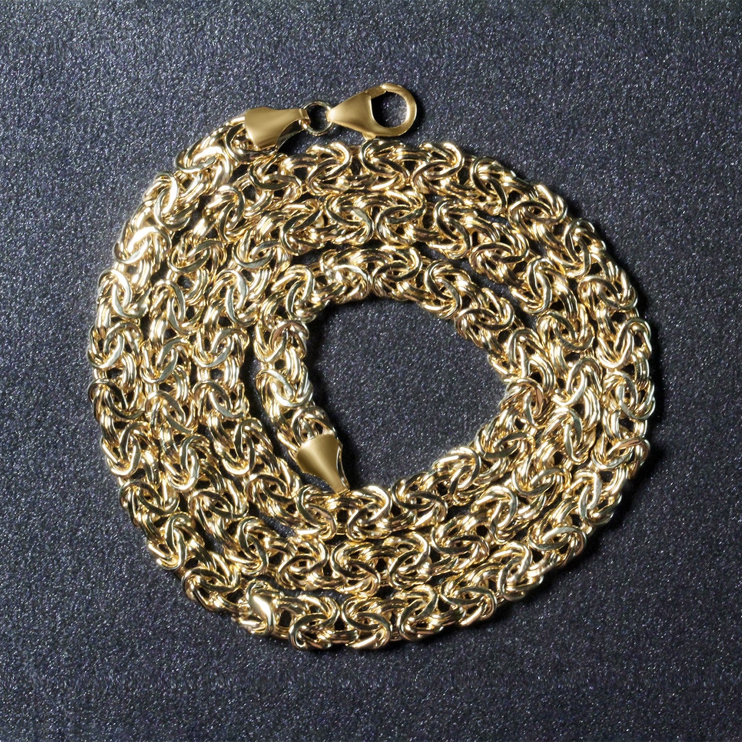 14k Yellow Gold Fancy Byzantine Chain Necklace - Lindove