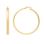 Large Wedding Hoop Earrings in 14K Yellow Gold - Lindove