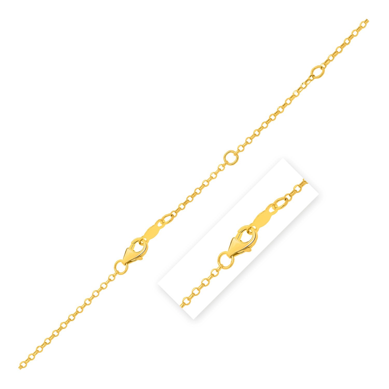 Double Extendable Cable Chain in 14k Yellow Gold (1.40 mm)