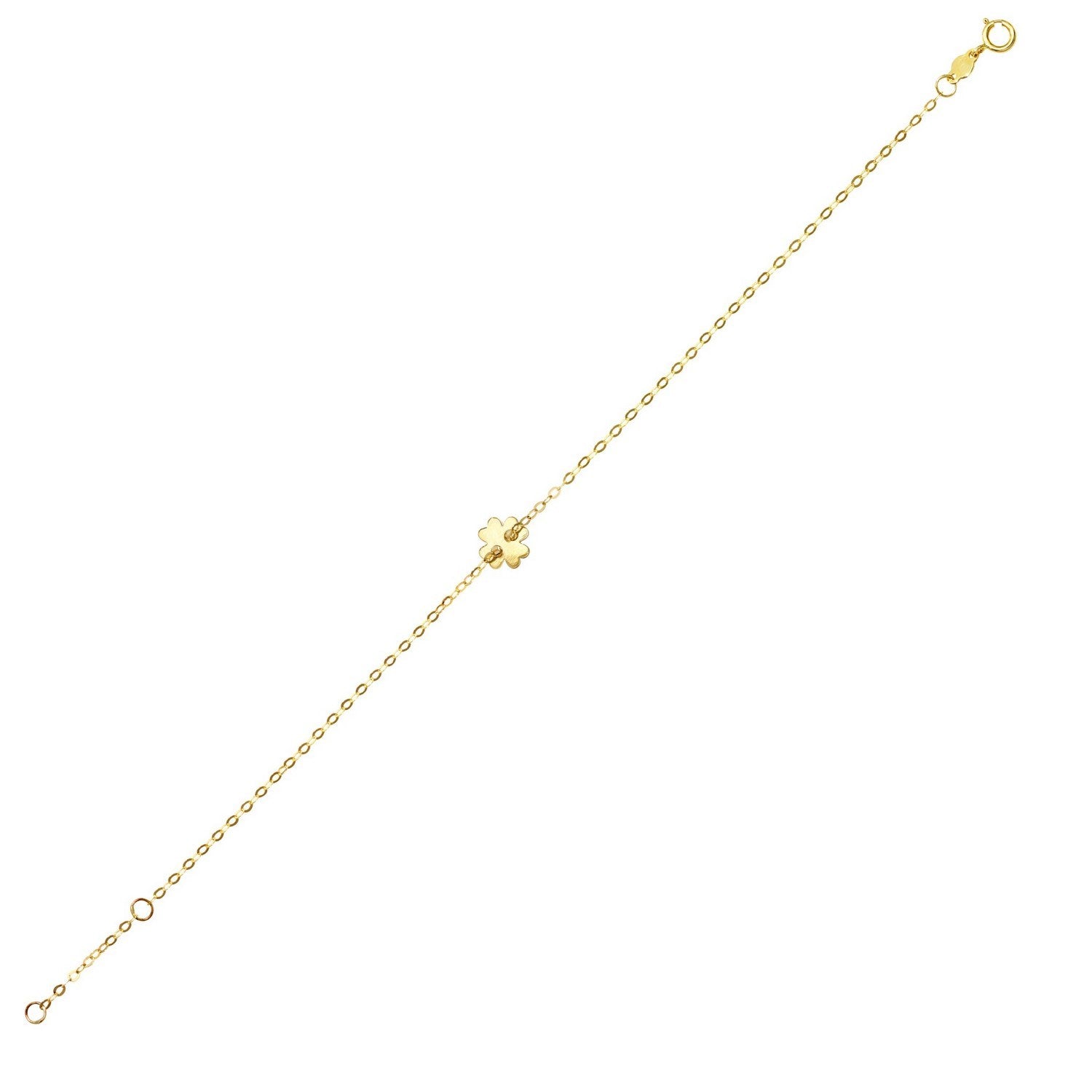 14K Yellow Gold Clover Bracelet
