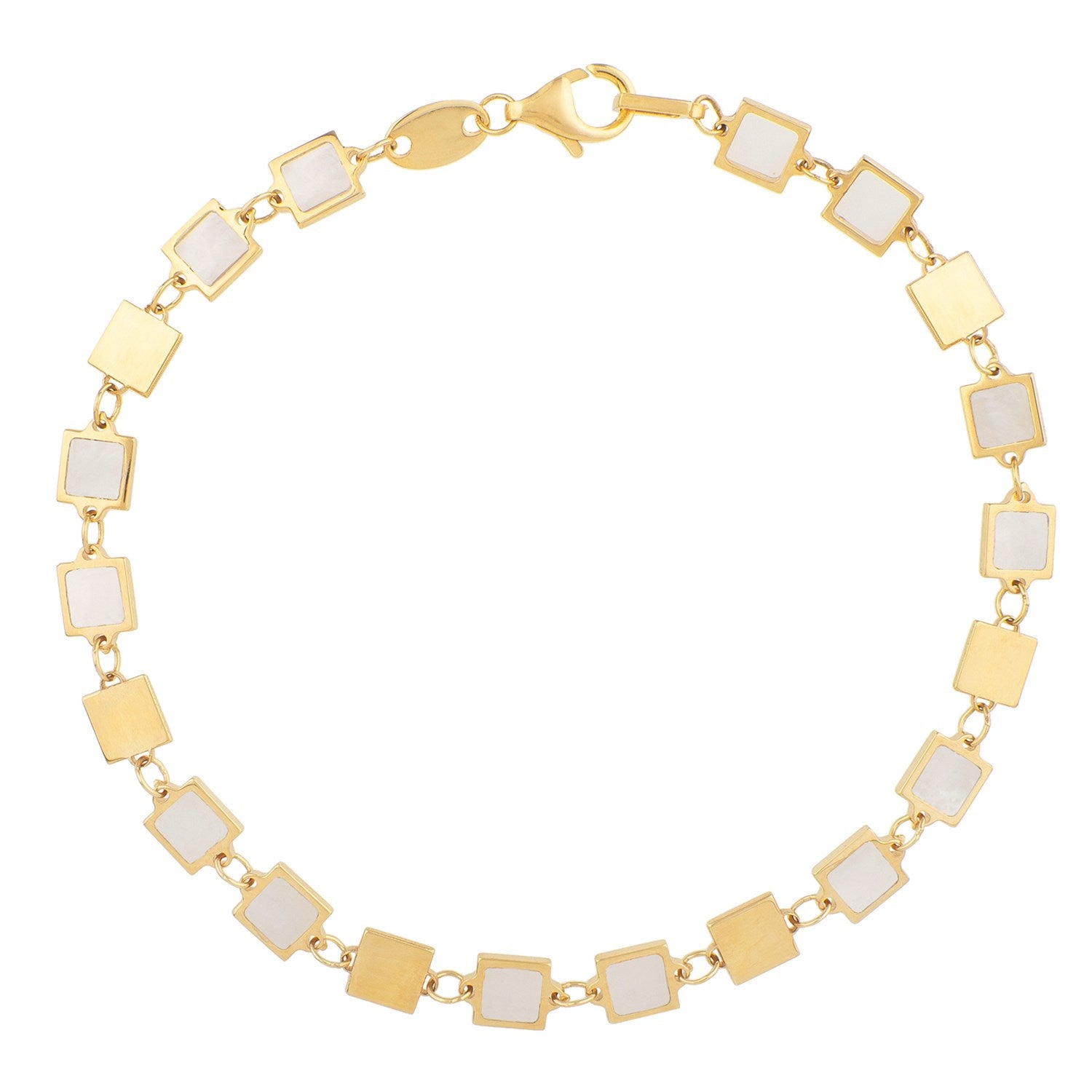 MOP Alternating Bracelet in 14K Yellow Gold Gem (5.00 mm)