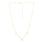 14k Yellow Gold High Polish Beaded Stations Necklace - Lindove
