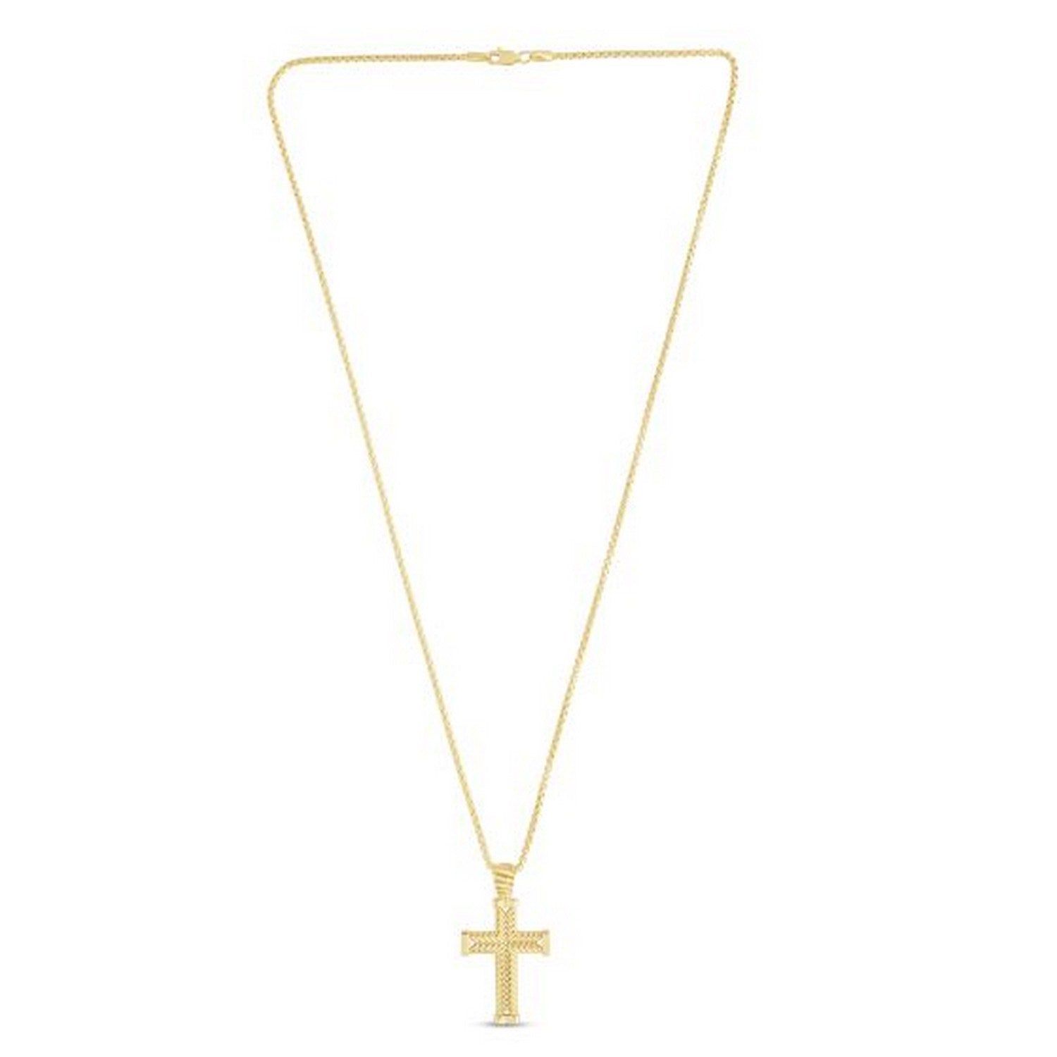 14K Yellow Gold Polished Cross Pendant