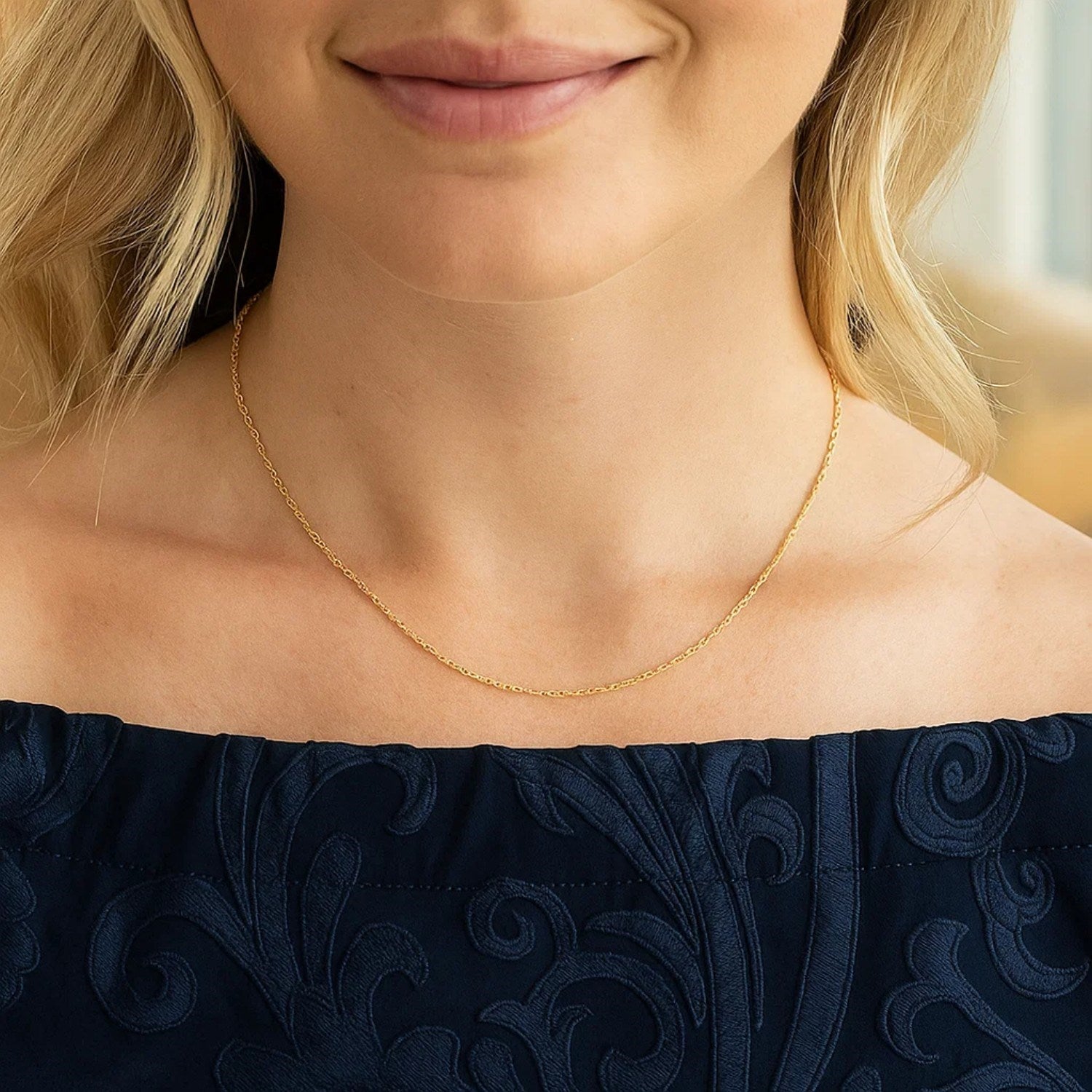14k Gold Machine Rope Chain (1.10 mm)