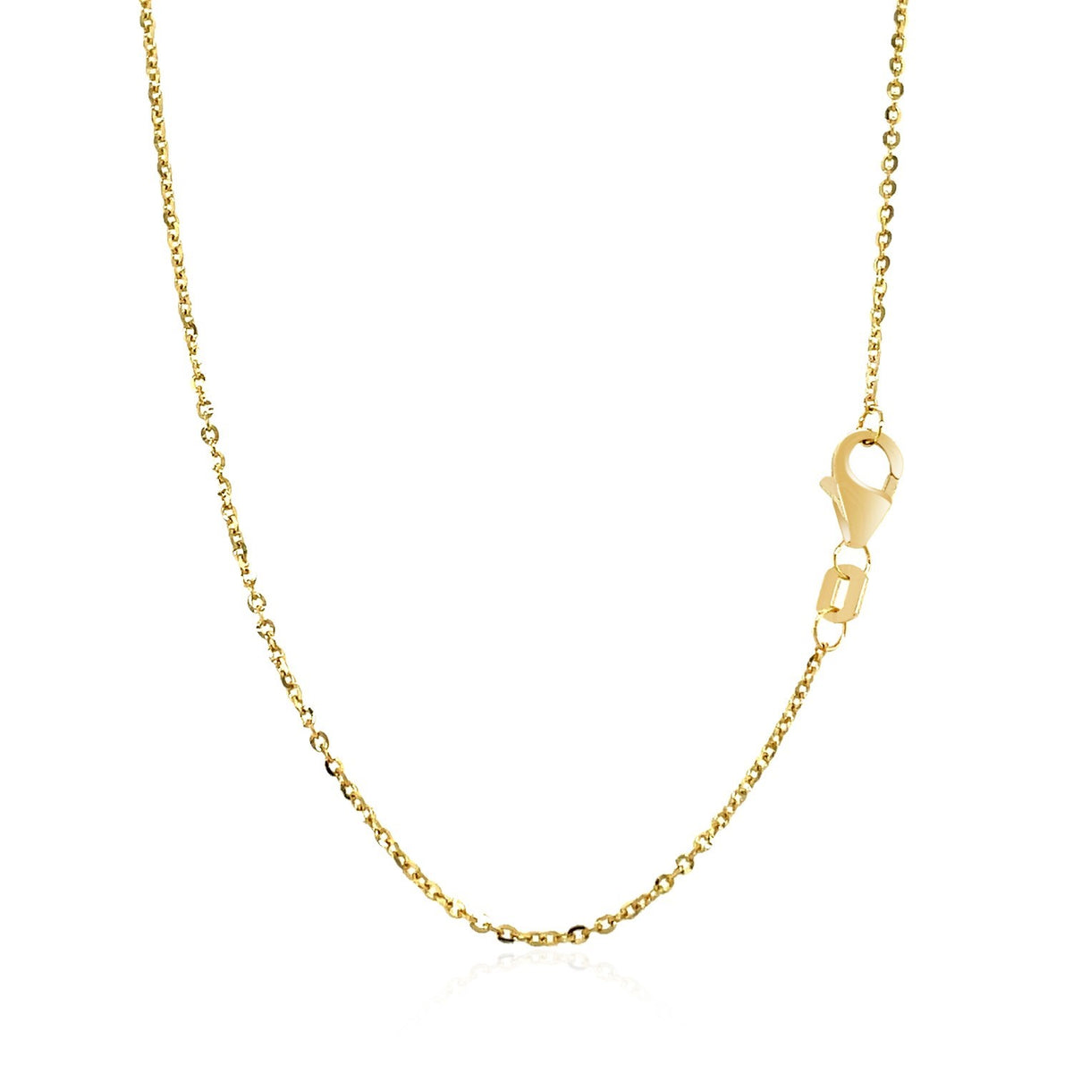 14k Yellow Gold Chain Necklace with a Shiny Flat Bar - Lindove