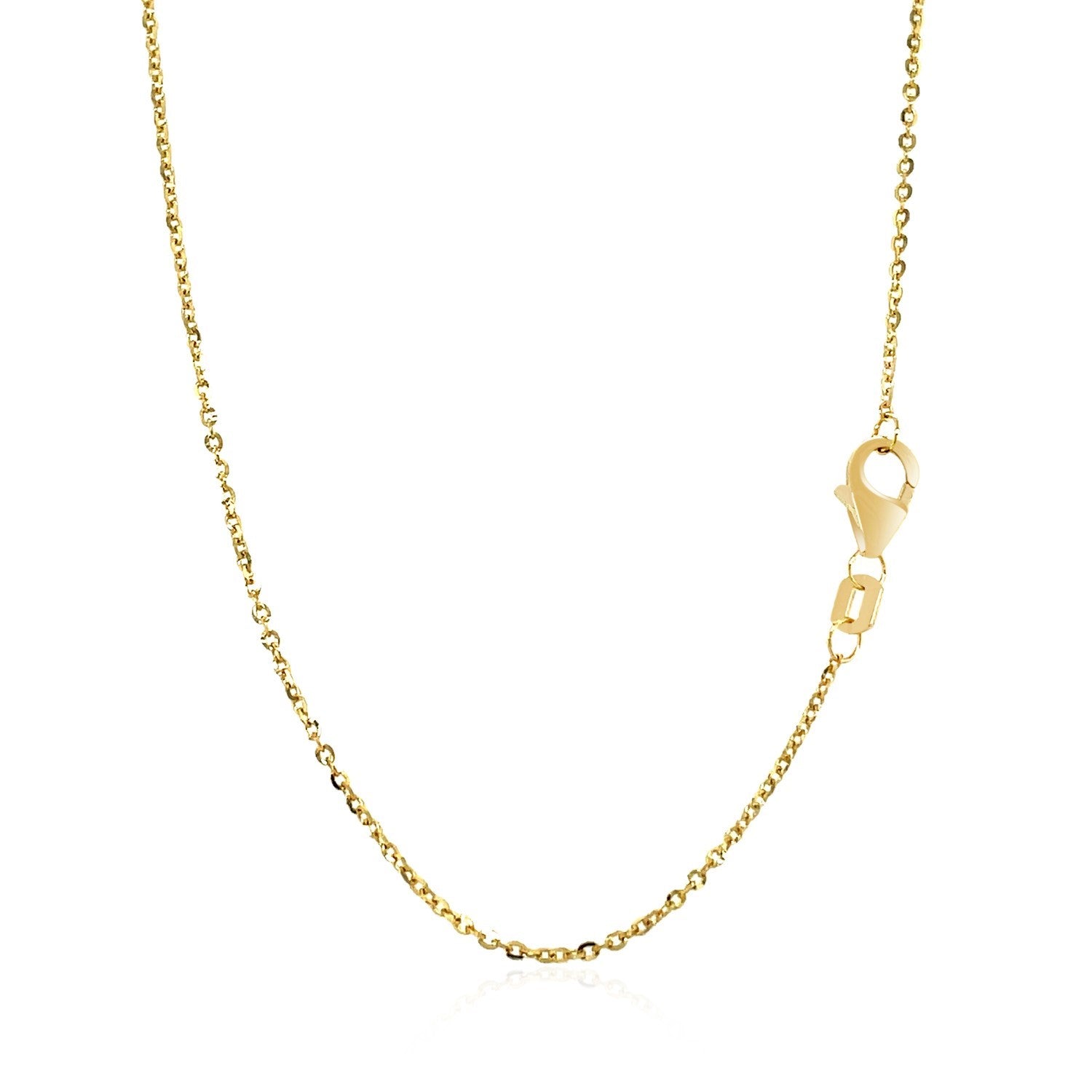 14k Yellow Gold Chain Necklace with a Shiny Flat Bar - Lindove