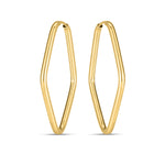 14k Yellow Gold Endless Marquise Hoops - Lindove