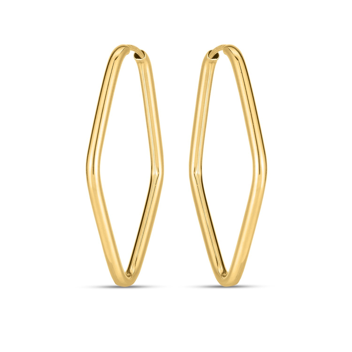 14k Yellow Gold Endless Marquise Hoops - Lindove