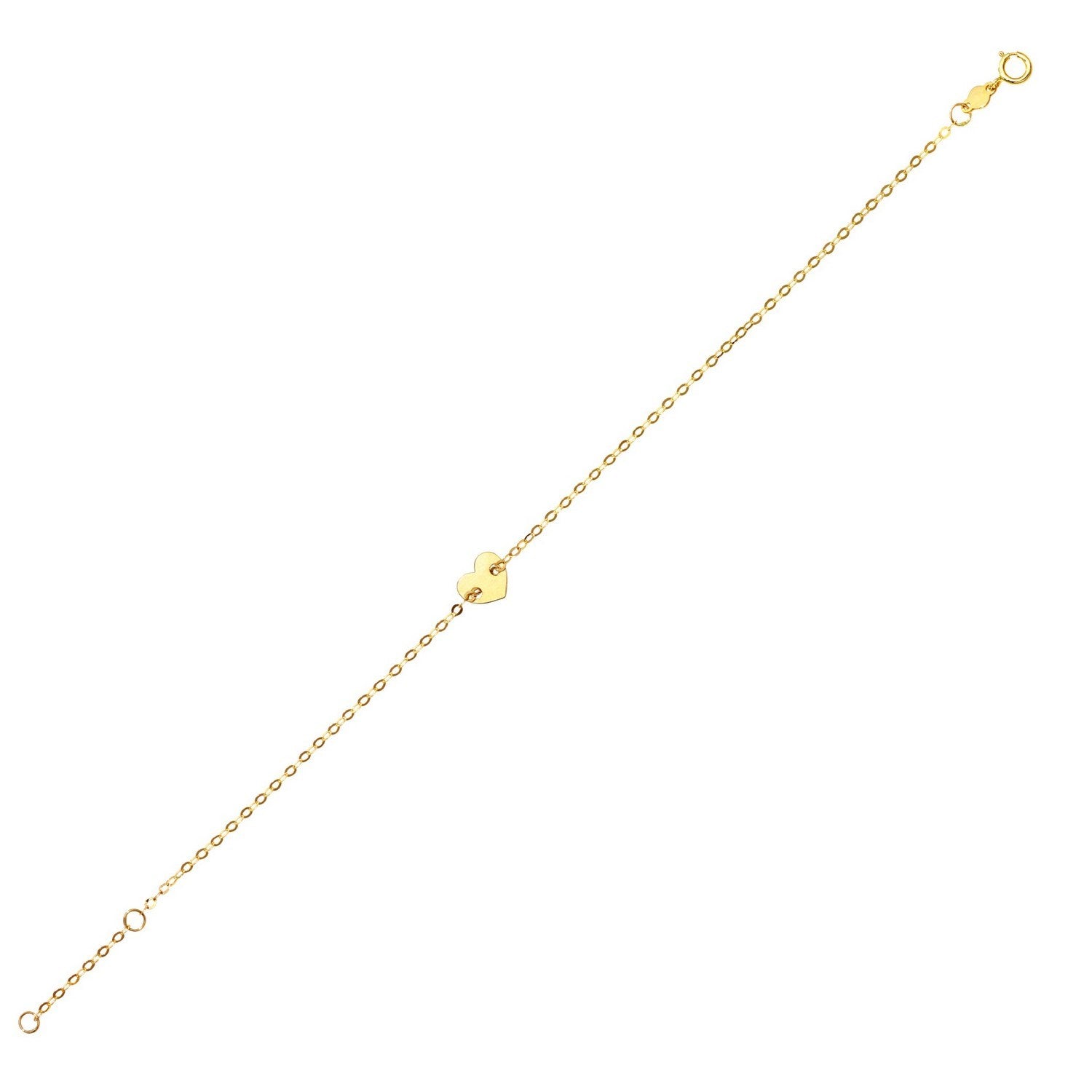 14K Yellow Gold Heart Bracelet