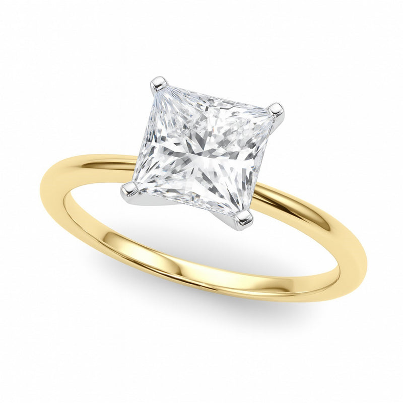 2 Carat Princess Lab Grown IGI G/VS1 Diamond Solitaire Ring in 10K Gold