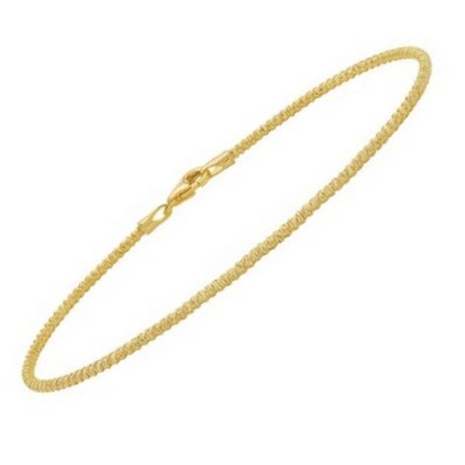 14K Gold Diamond Cut Sparkle Spring Bracelet (1.70 mm)