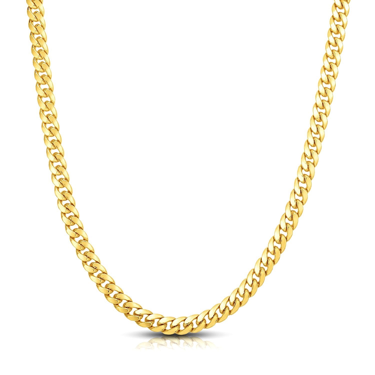 10k Yellow Gold Classic Miami Cuban Solid Chain (7.10 mm)