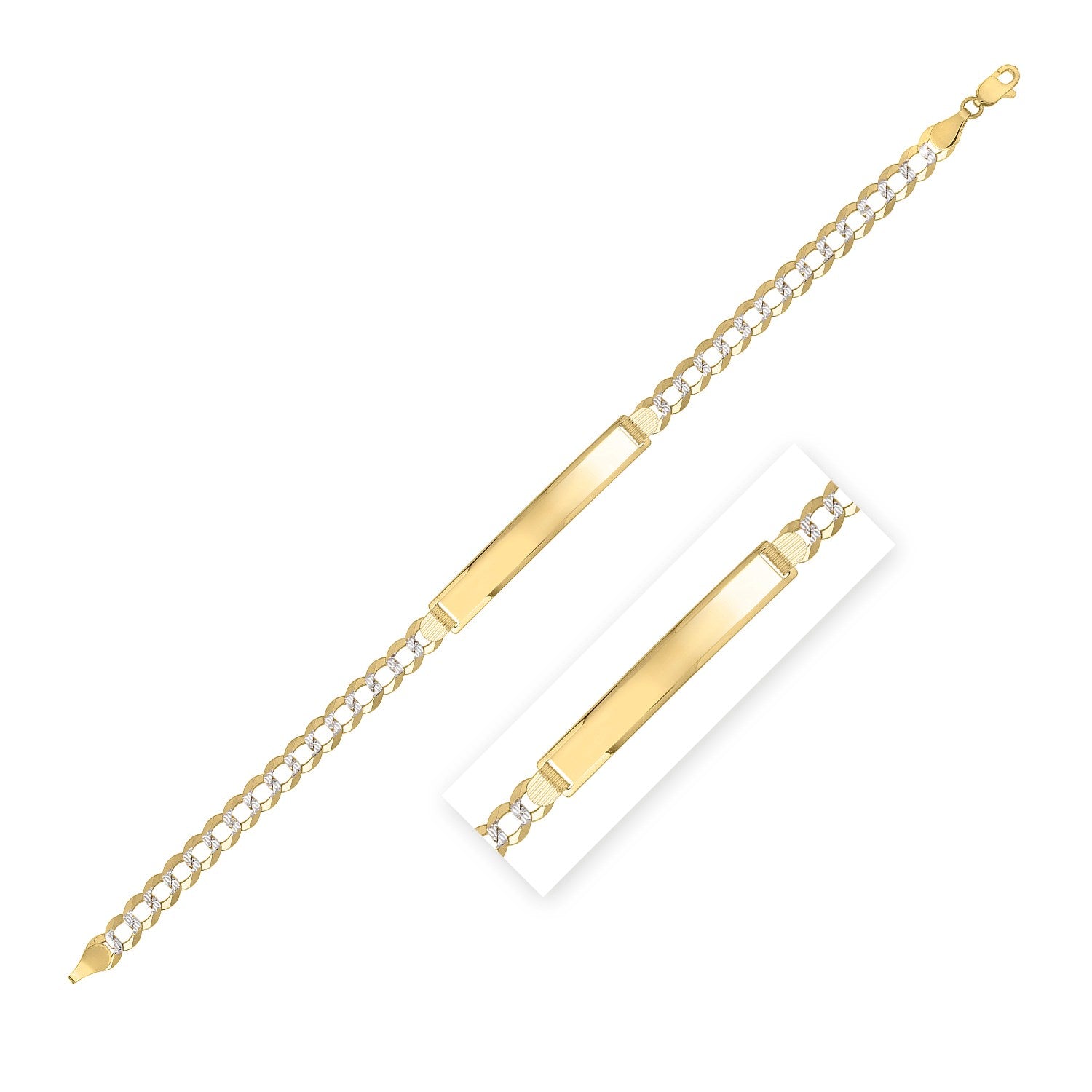 14k Yellow Gold Pave Curb ID Bracelet (6.00 mm)