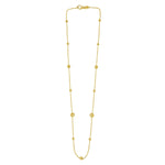 Alternating Bead Chain Necklace in 14K Yellow Gold - Lindove