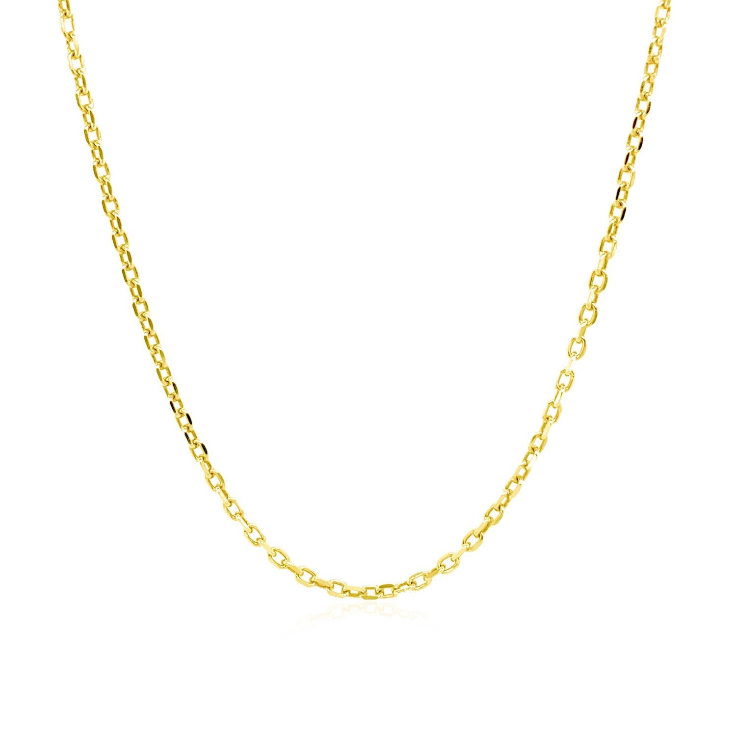 18k Yellow Gold Diamond Cut Cable Link Chain (1.40 mm)