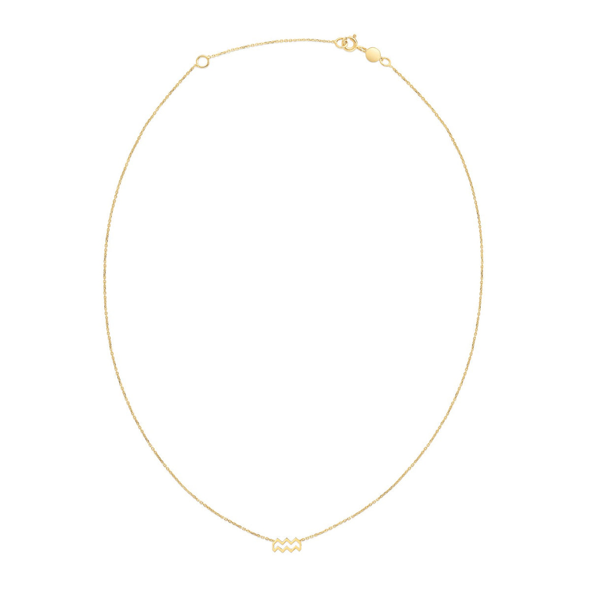 14K Yellow Gold Aquarius Necklace - Lindove