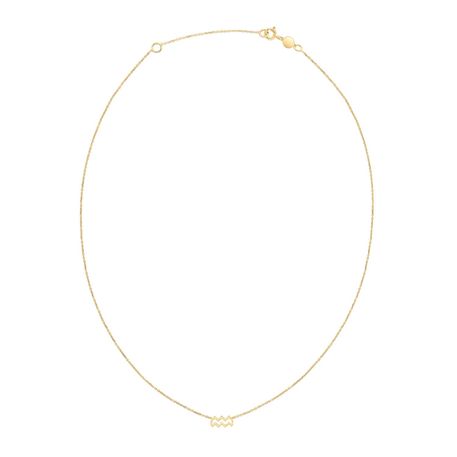 14K Yellow Gold Aquarius Necklace - Lindove