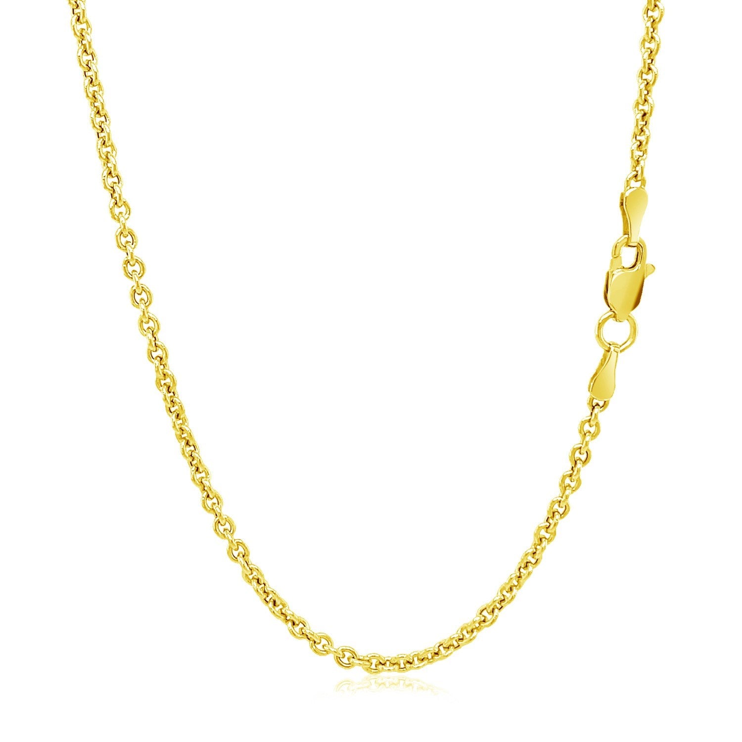 2.2mm 14K Yellow Gold Forsantina Lite Cable Link Chain - Lindove