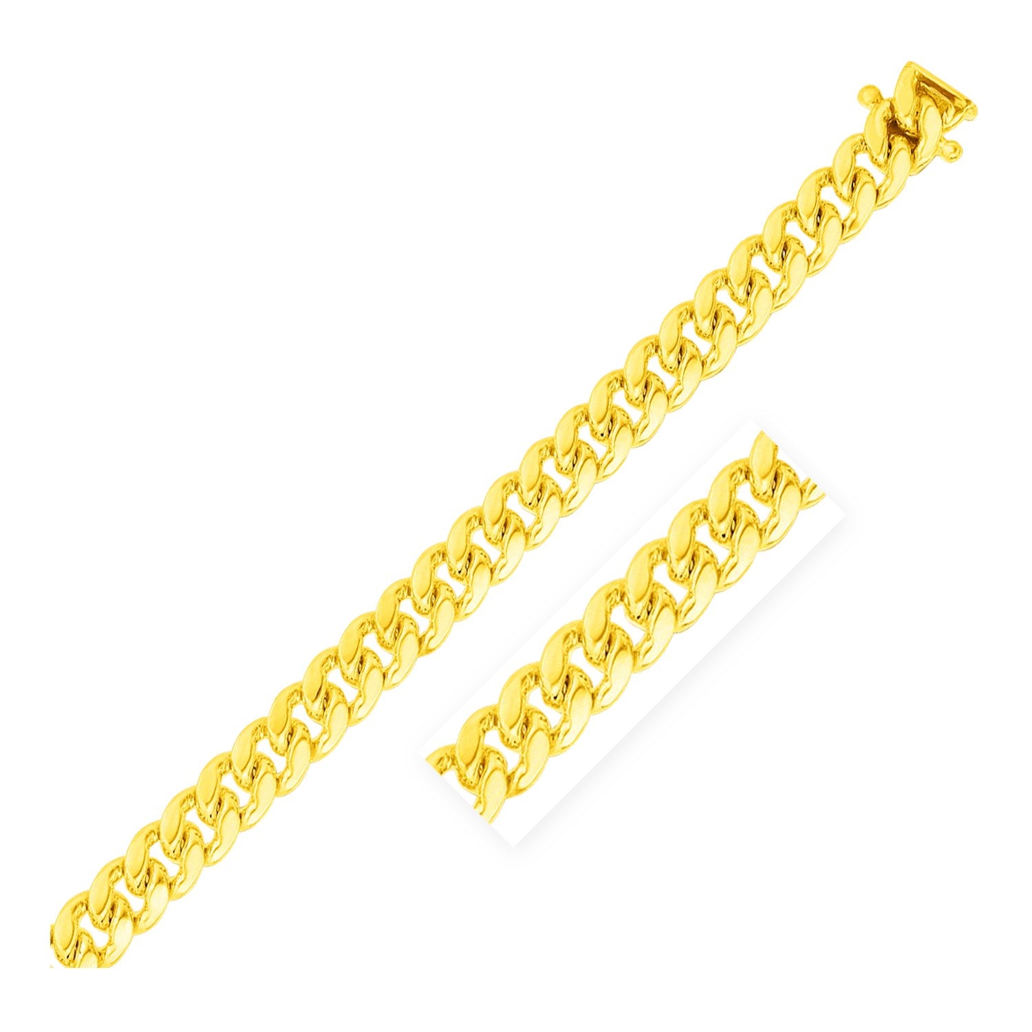 14k Yellow Gold Classic Miami Cuban Solid Chain (8.20 mm)