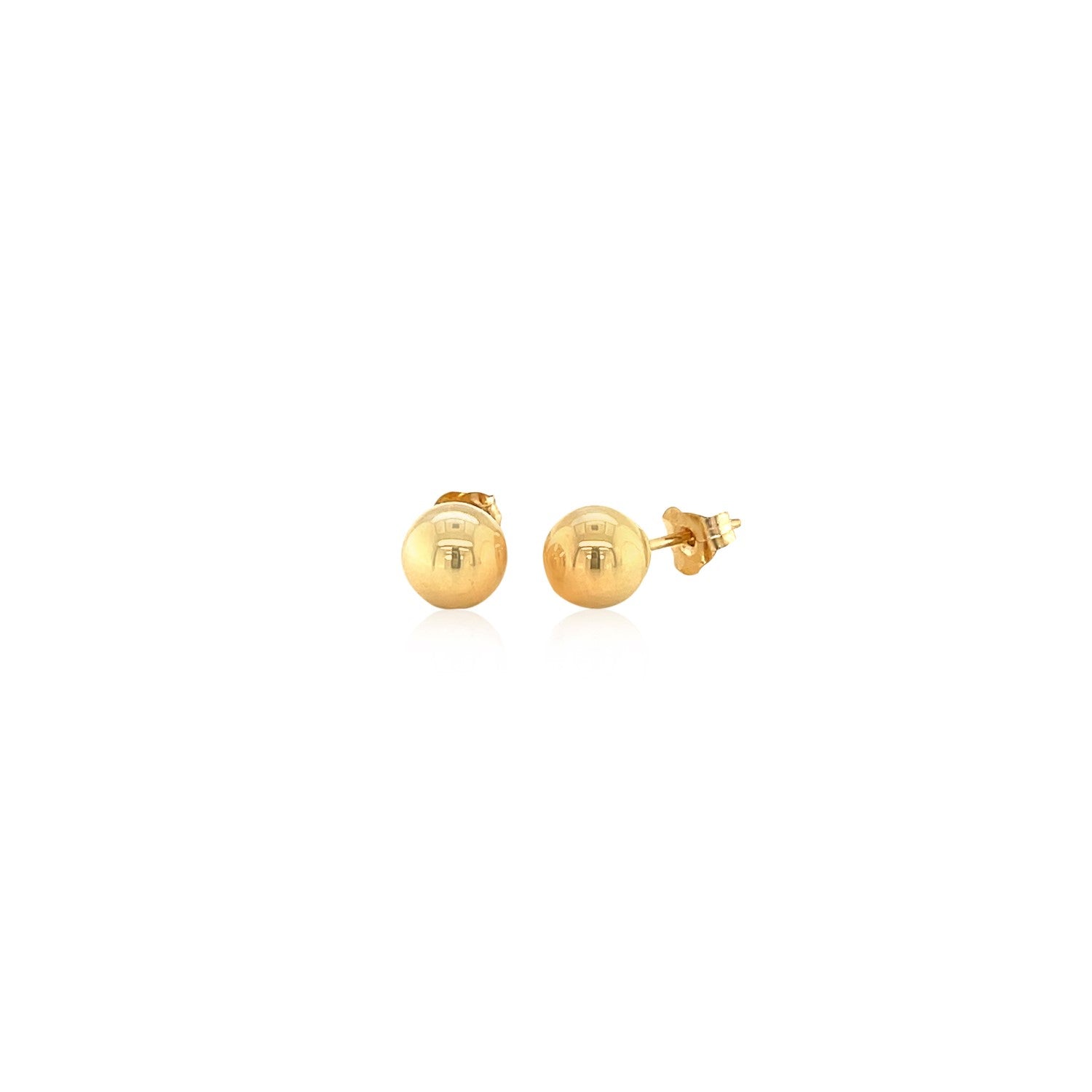 10k Yellow Gold Round Stud Earrings (6mm)