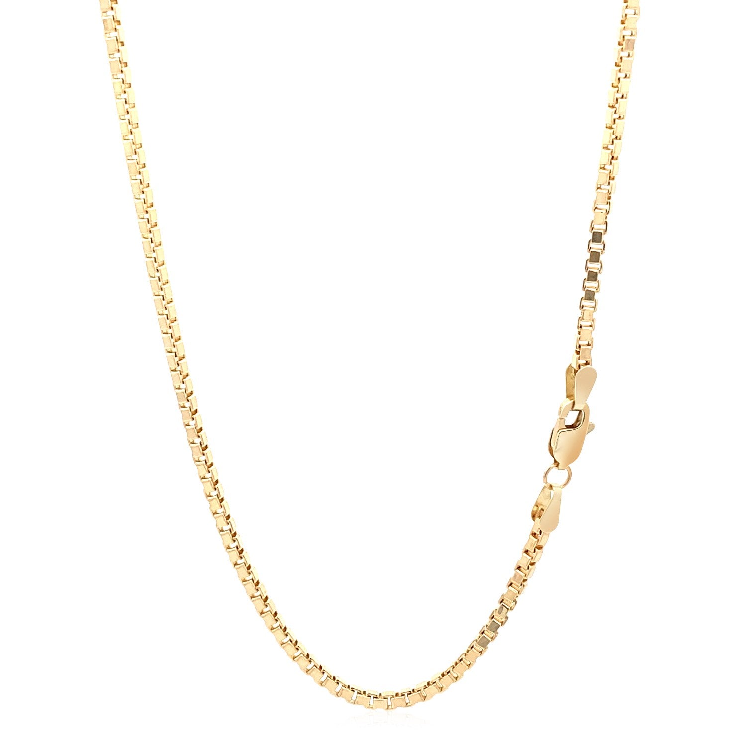 14k Yellow Gold Semi Solid Box Chain (2.10 mm)