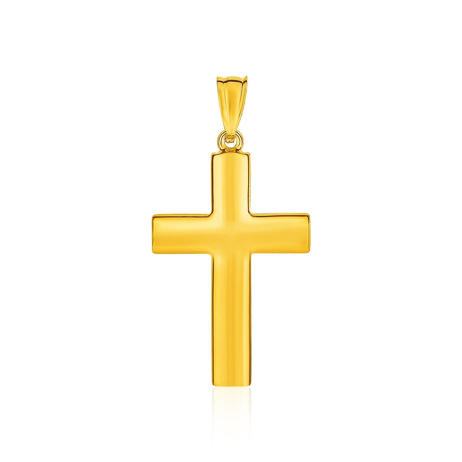 14k Yellow Gold Reversible Textured Cross Pendant