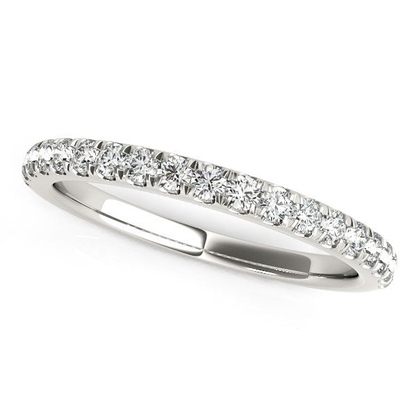 14k White Gold Pave Set Diamond Wedding Ring (1/4 cttw)