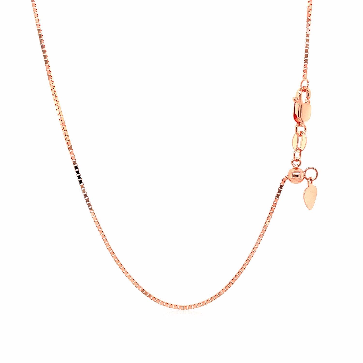 14k Rose Gold Adjustable Box Chain (0.85 mm)