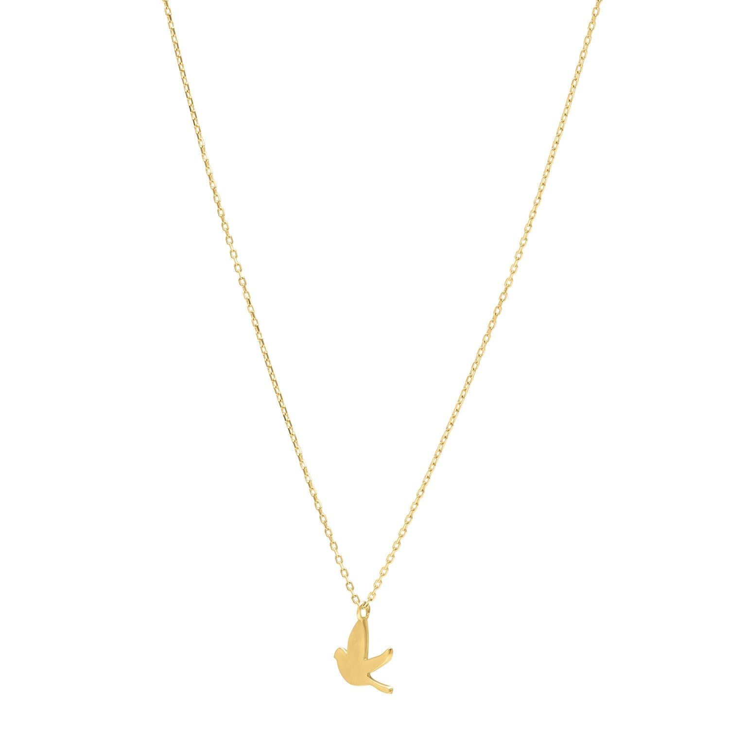 Dove Necklace in 14K Yellow Gold