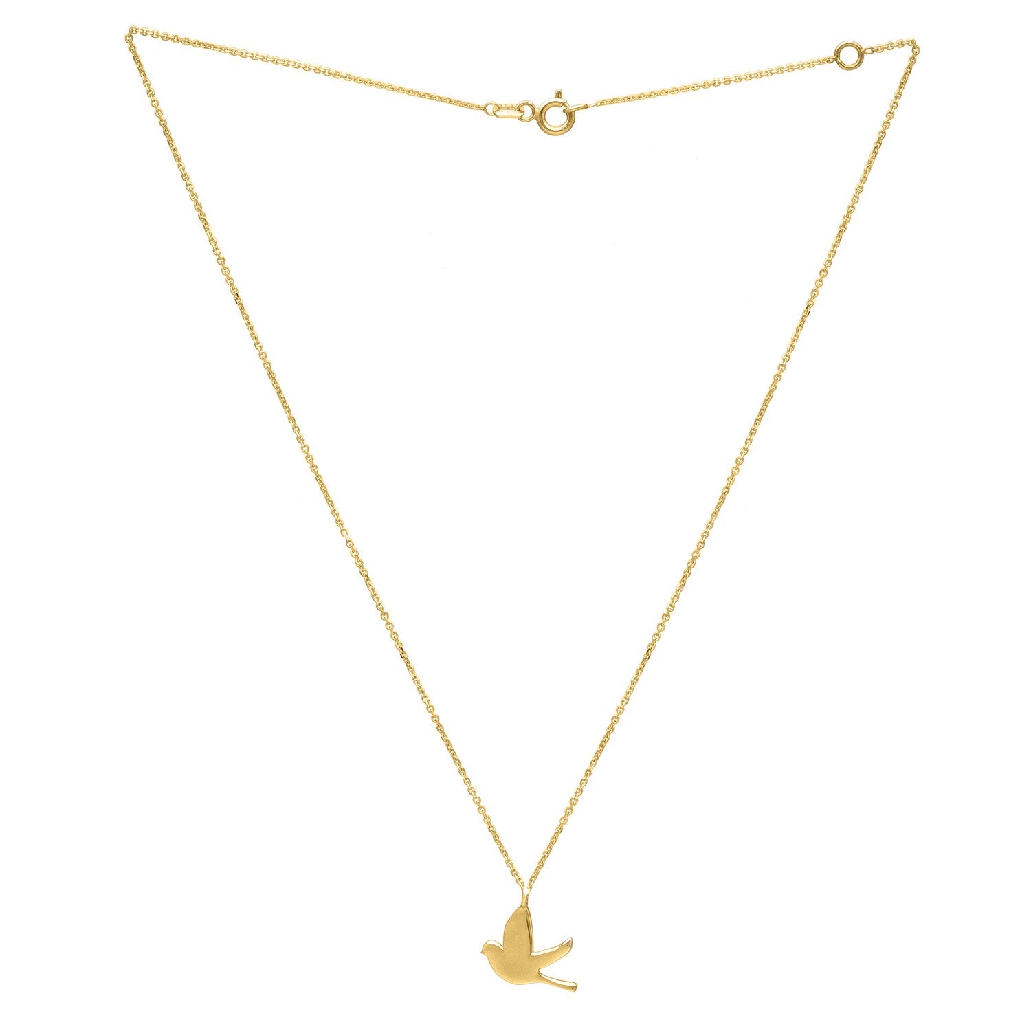 Dove Necklace in 14K Yellow Gold