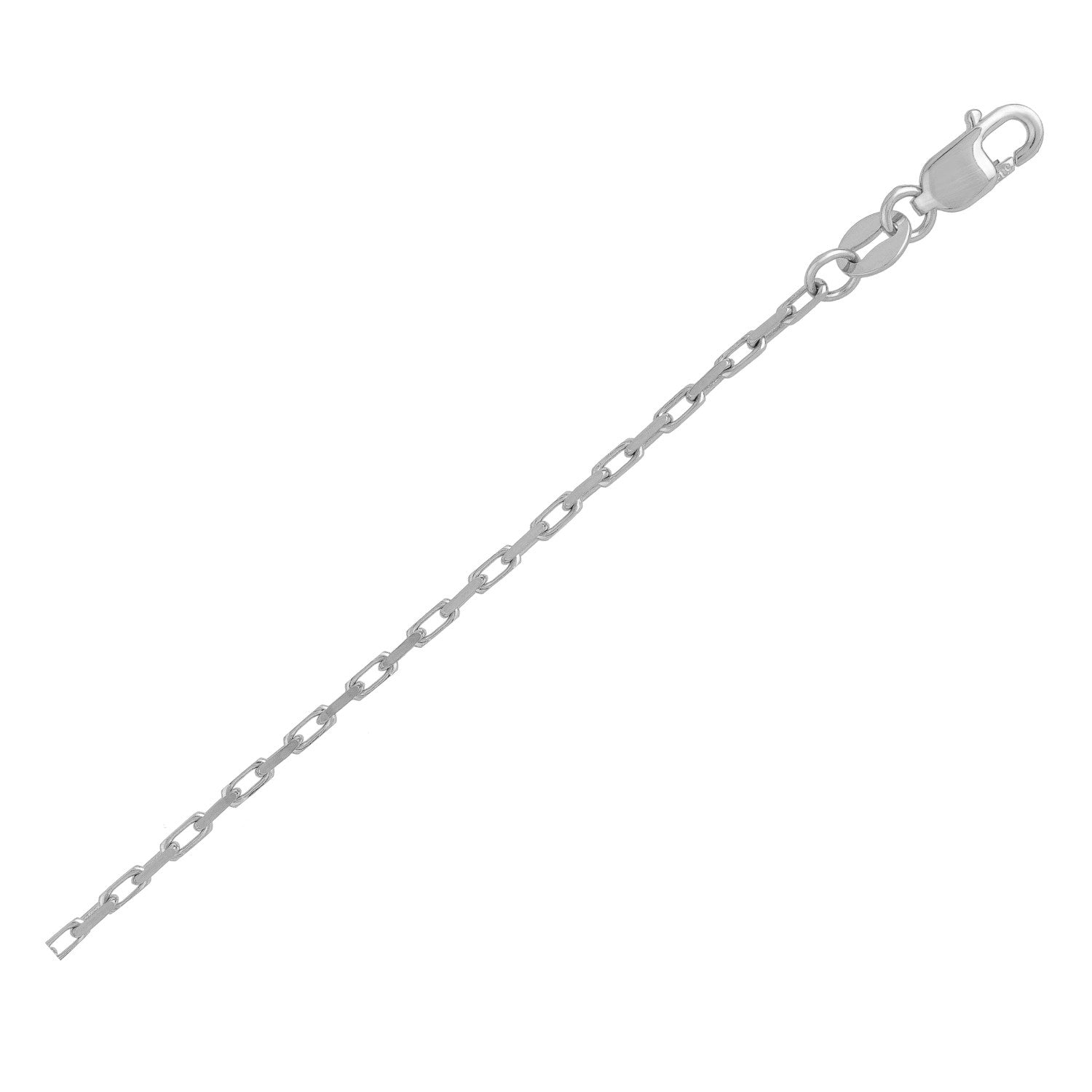 14k White Gold French Cable Chain (1.3 mm) - Lindove