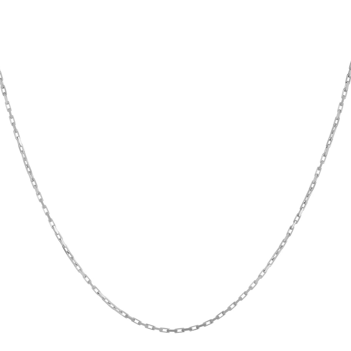 14k White Gold French Cable Chain (1.30 mm) - Lindove