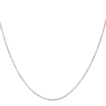 14k White Gold French Cable Chain (1.30 mm) - Lindove