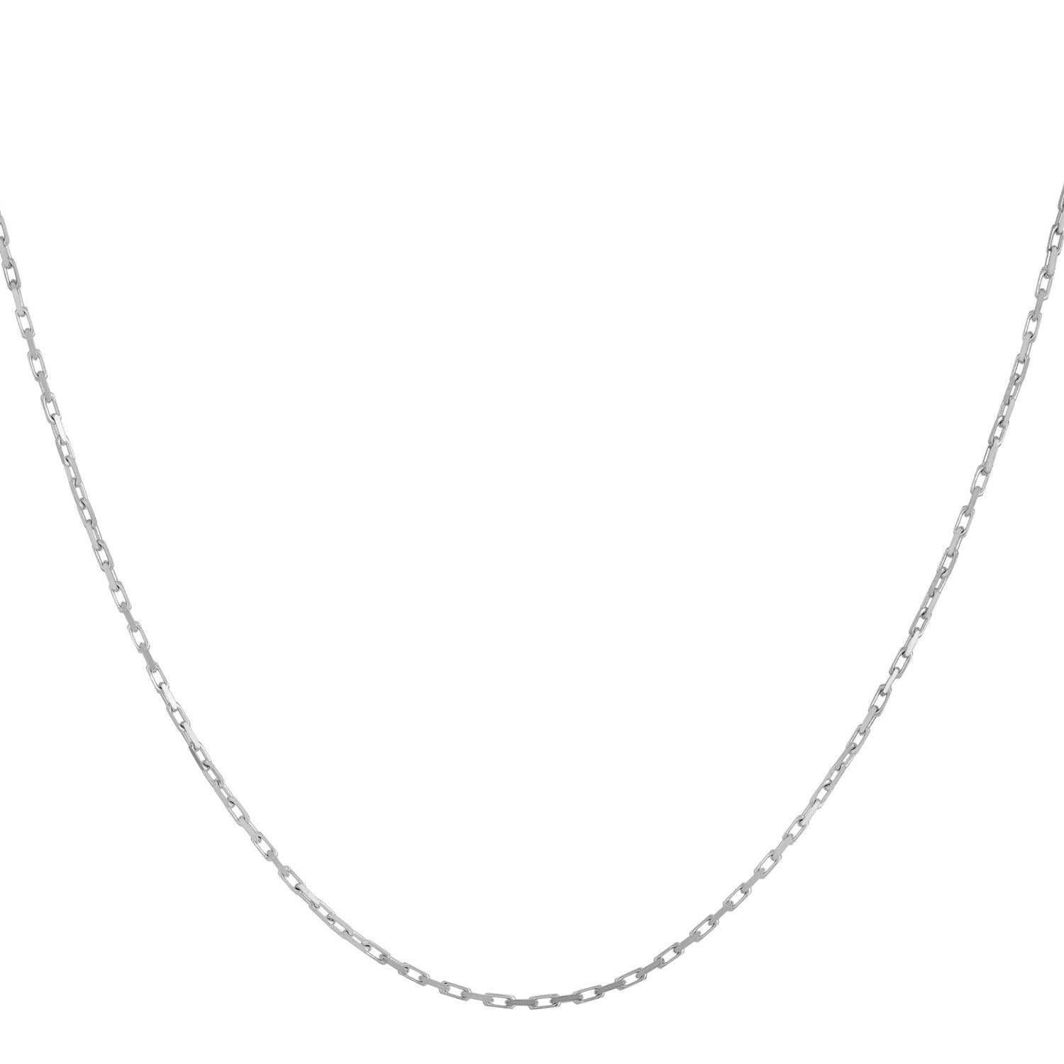 14k White Gold French Cable Chain (1.30 mm) - Lindove