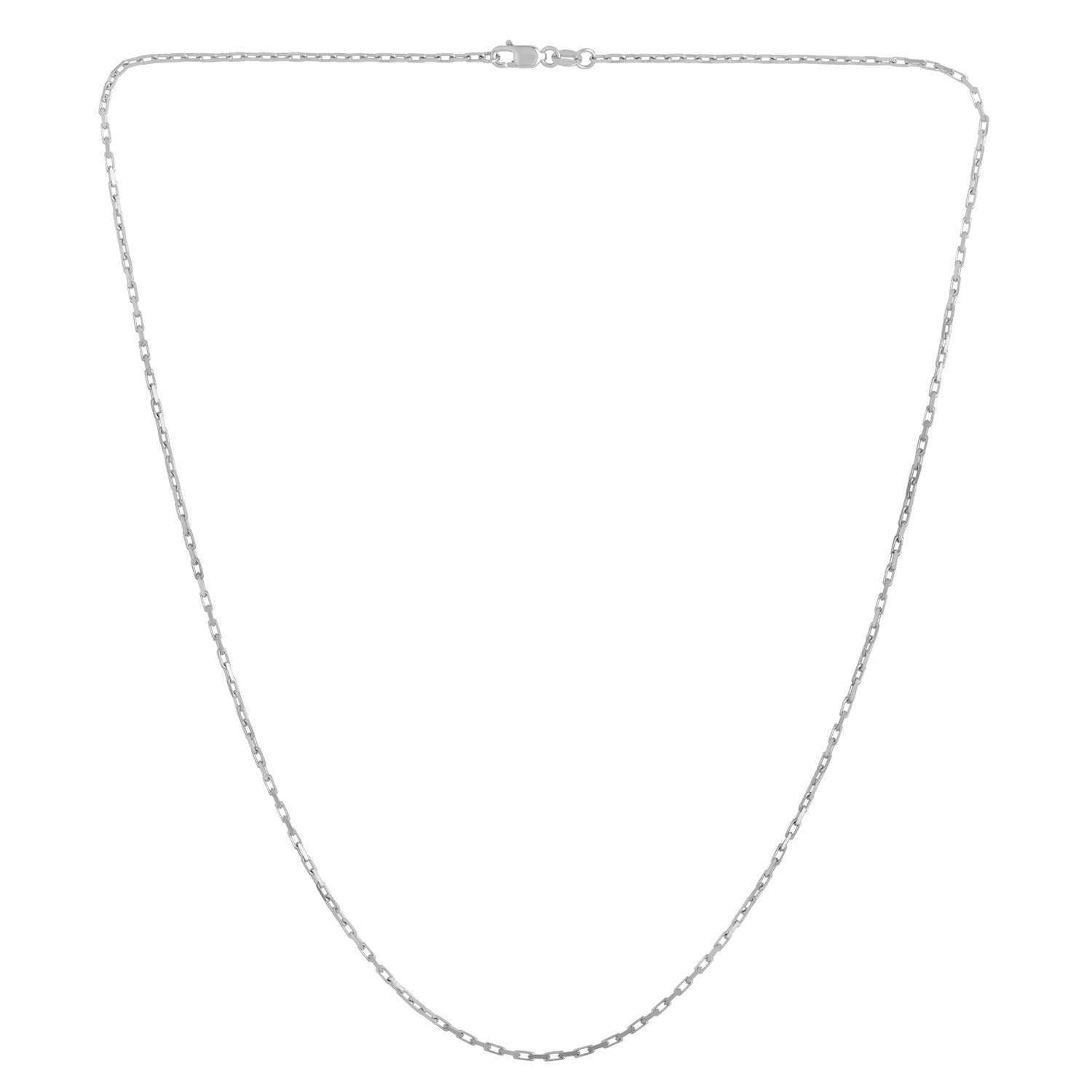 14k White Gold French Cable Chain (1.30 mm) - Lindove