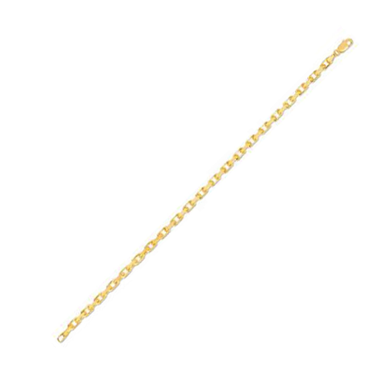 14k Yellow Gold French Cable Chain Bracelet  (3.60 mm)