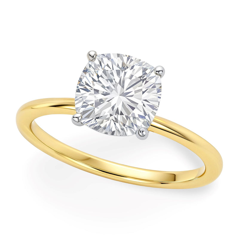 3 Carat Cushion Lab Grown IGI G/VS1 Diamond Solitaire Ring in 10K Gold