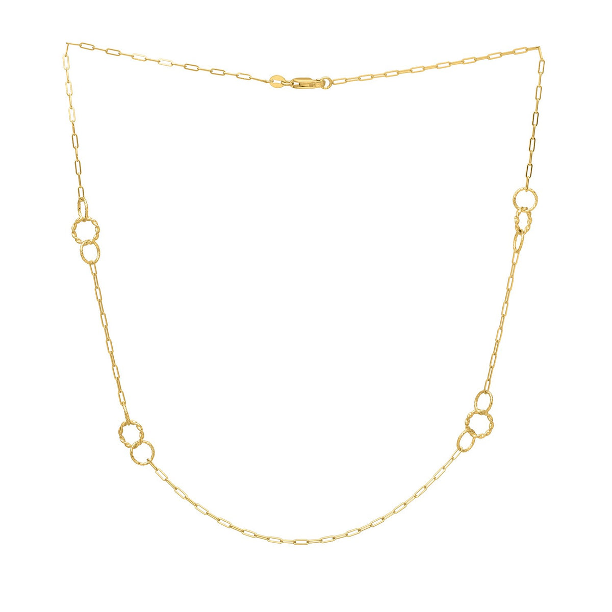 Twistted Link Necklace in 14K Yellow Gold - Lindove
