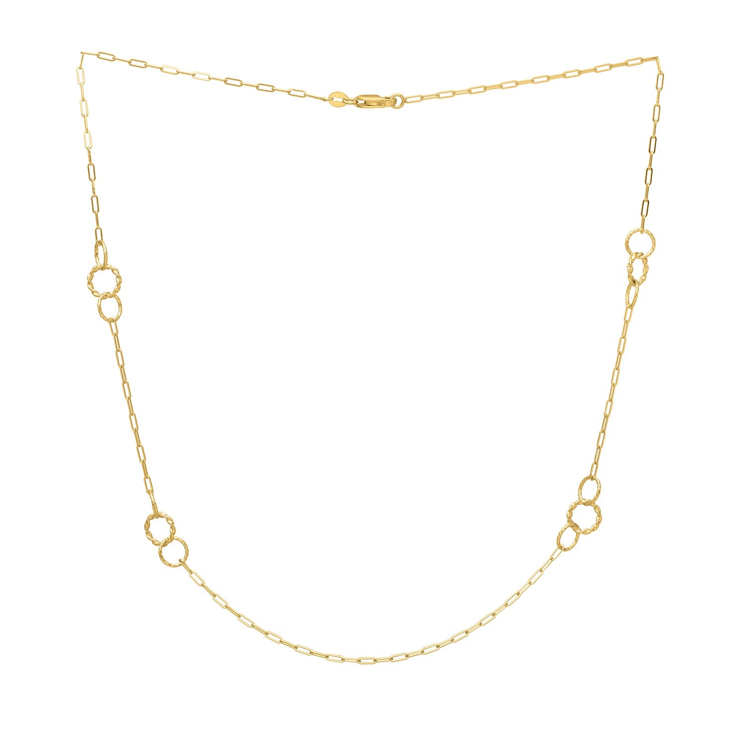Twistted Link Necklace in 14K Yellow Gold - Lindove