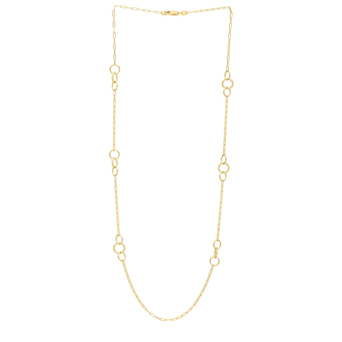 Twistted Link Necklace in 14K Yellow Gold - Lindove