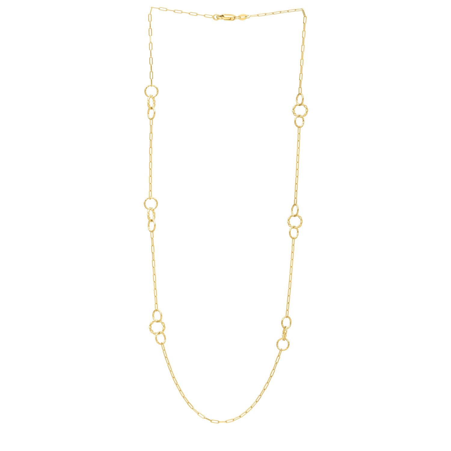 Twistted Link Necklace in 14K Yellow Gold - Lindove