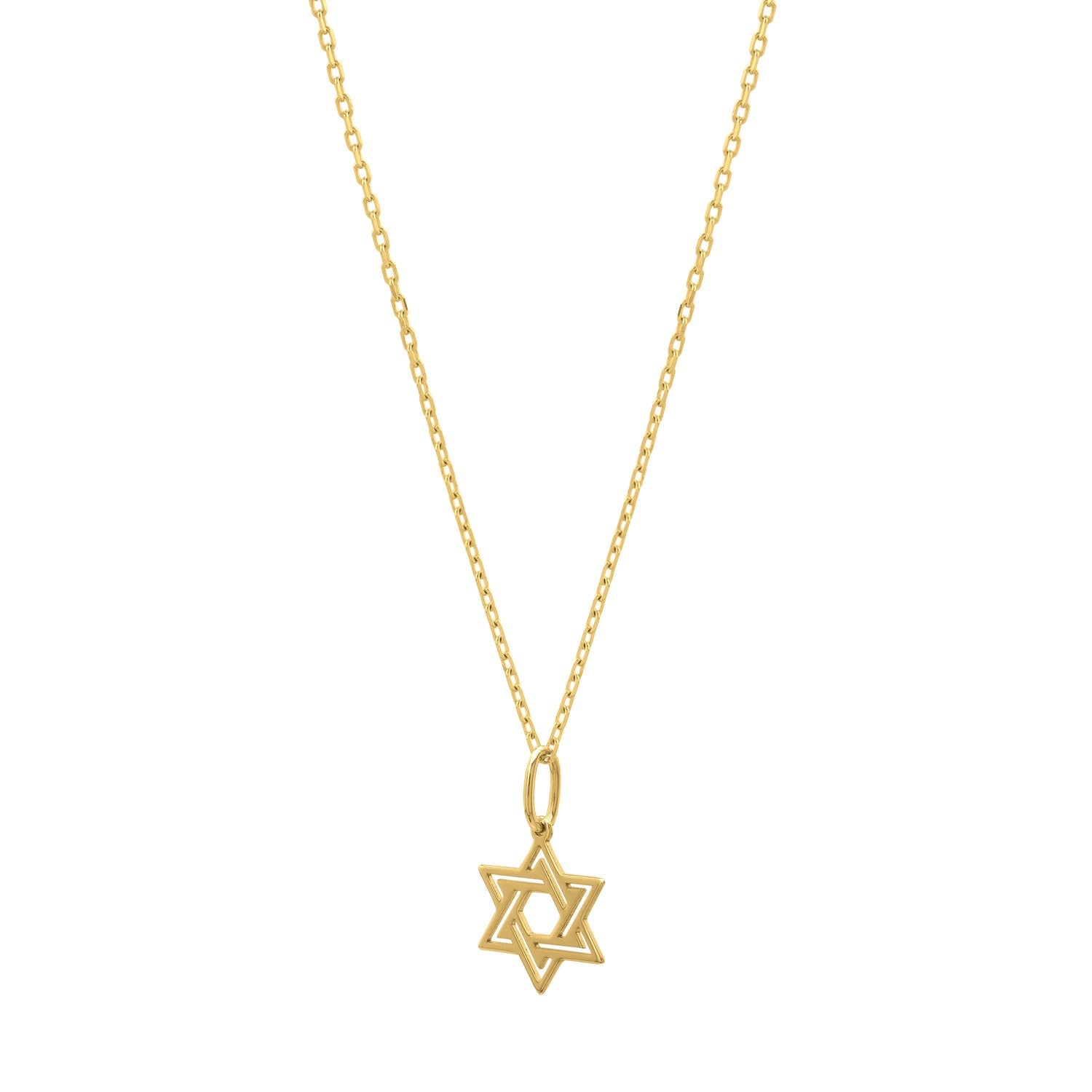 Star of David Necklace in 14K Yellow Gold - Lindove