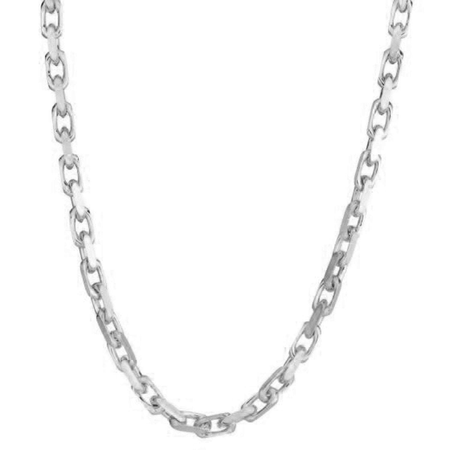 14k White Gold French Cable Link Chain (4.80 mm)