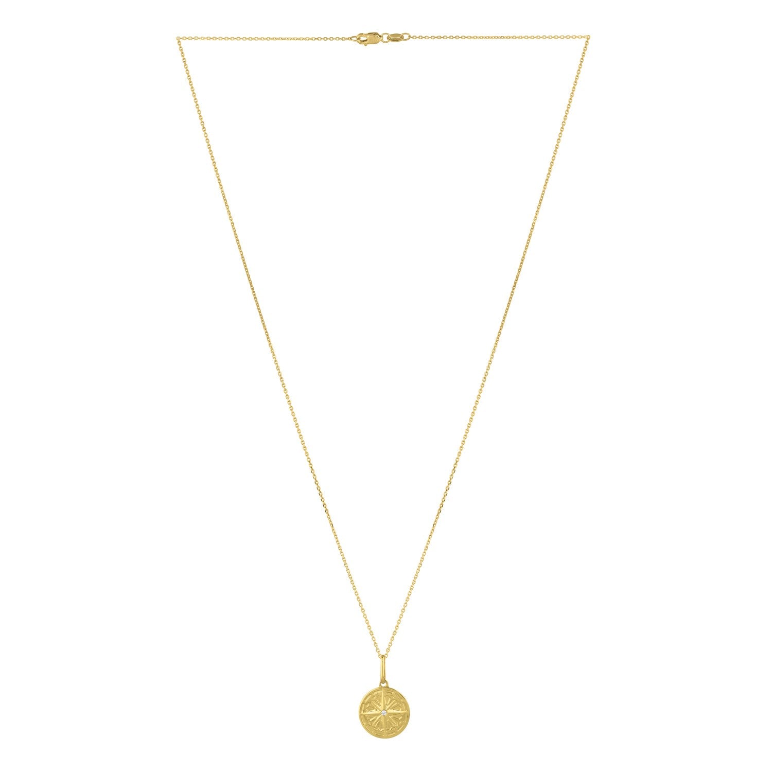 North Star Talisman Necklace in 14K Yellow Gold - Lindove