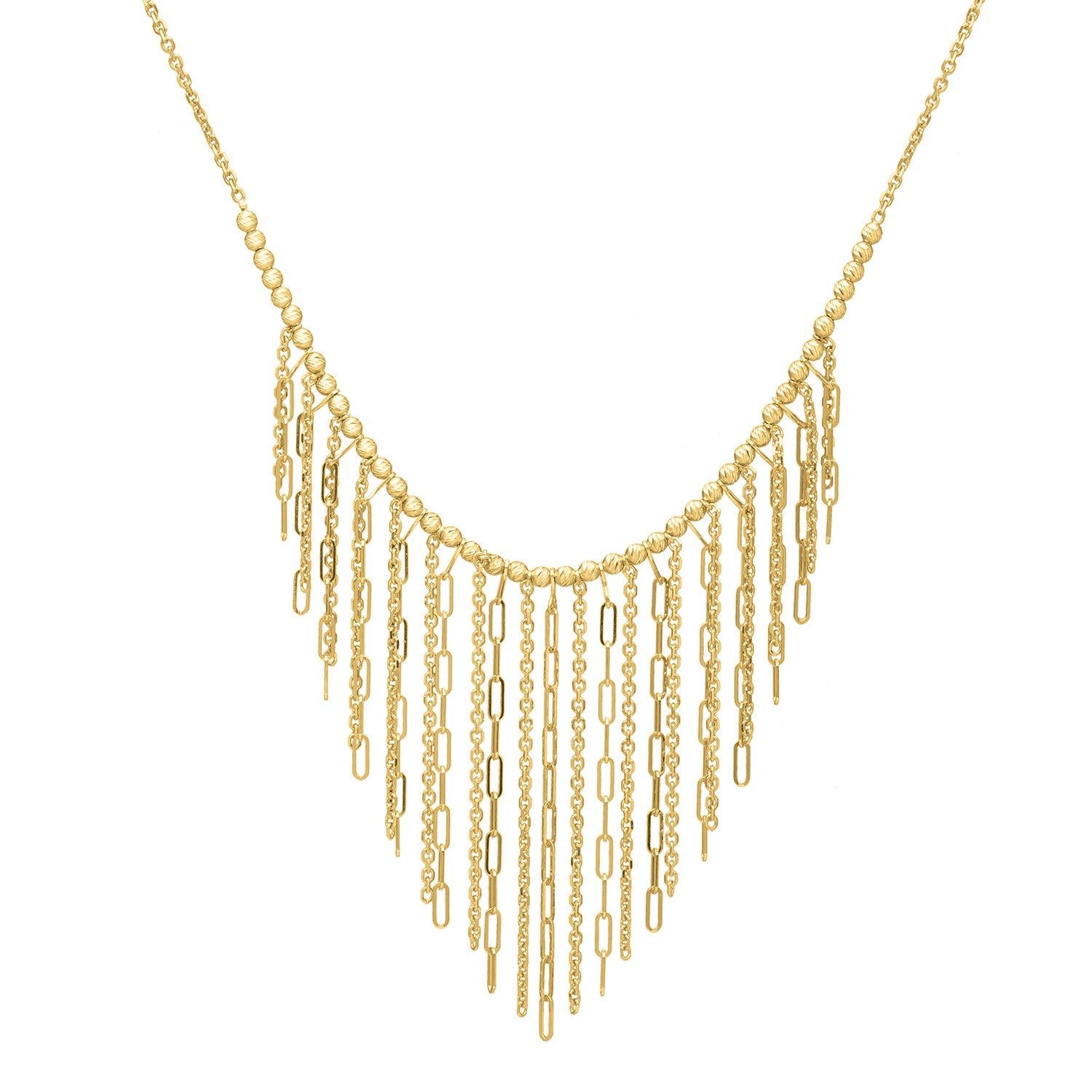 Fringe Necklace in 14K Yellow Gold - Lindove