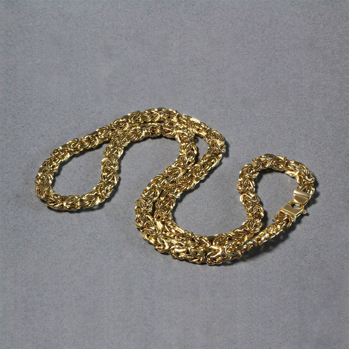 14k Yellow Gold Byzantine Motif Chain Necklace - Lindove
