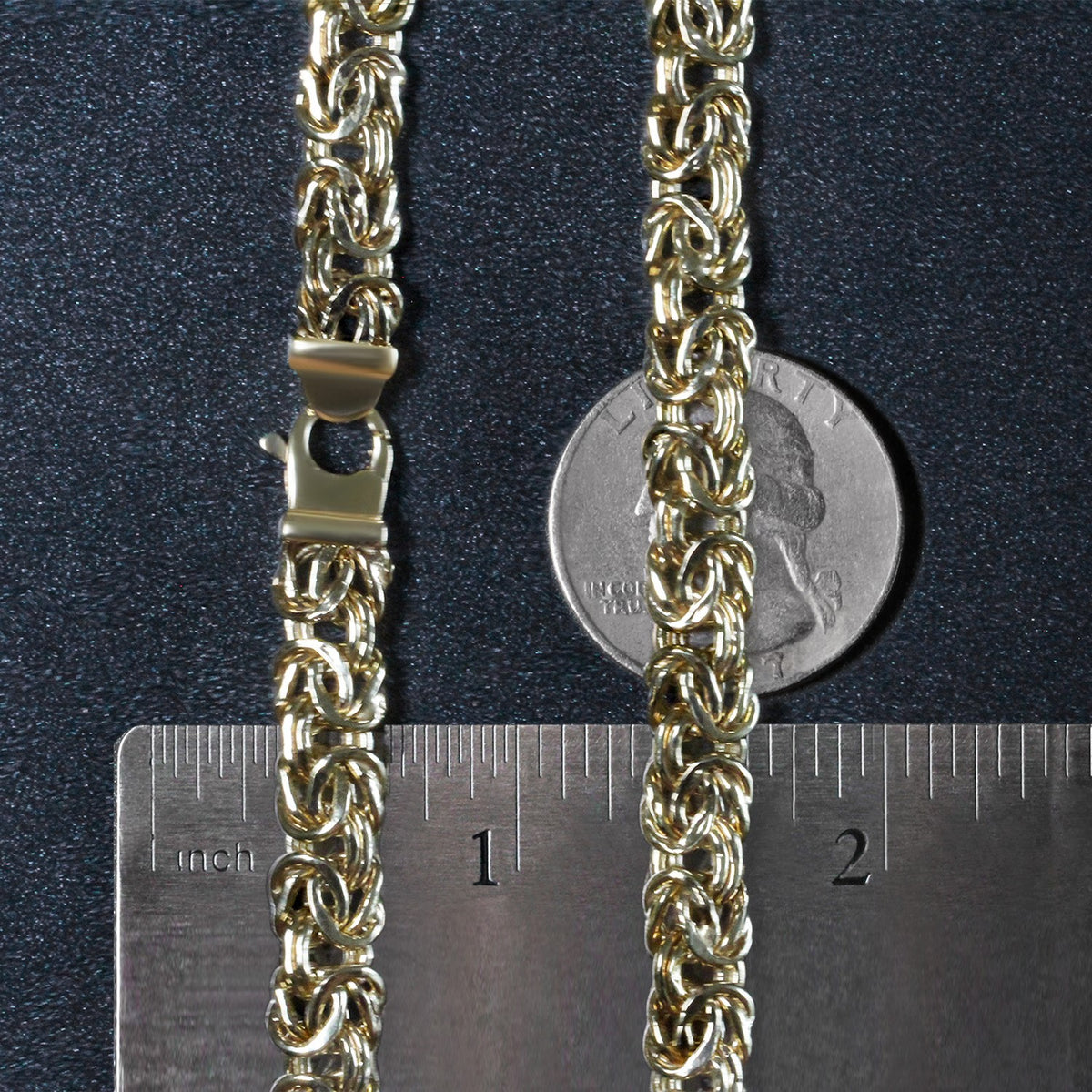 14k Yellow Gold Byzantine Motif Chain Necklace - Lindove